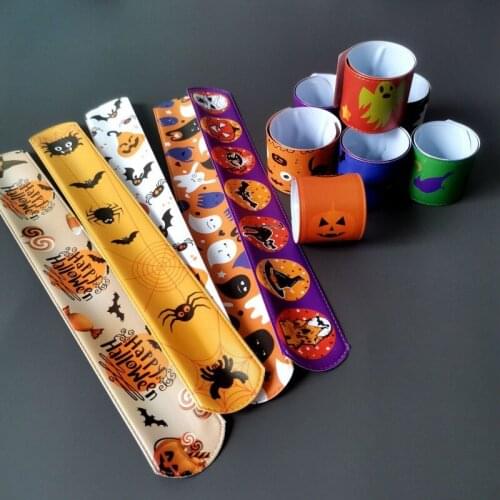 5/1pcs Halloween Slap Bracelets Funny Ghost Party Halloween Gifts Kids Bracelet high quality
