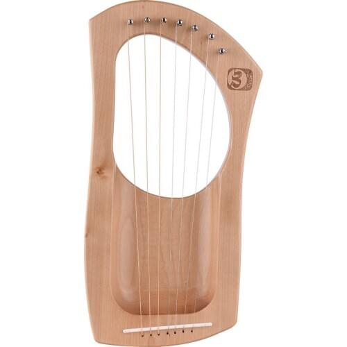 Walter.t 7-String Wooden Lyre Harp Metal Strings Birch Solid Wood String Instrument with Carry Bag WH06