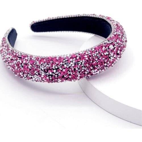 Baroque Hairpin Fashion Rhinestone Padded Sponge Headbands Girls Tiaras Hairband Hair Jewelry Head Accessories