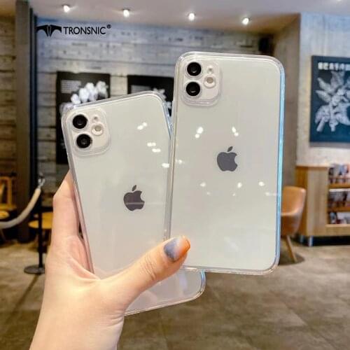 Fully Protected Lens Phone Case for iPhone 12 11 Pro Max XR Xs MAX Soft Glossy Clear Thin TPU Case for iPhone 6s 7 8 Plus Covers