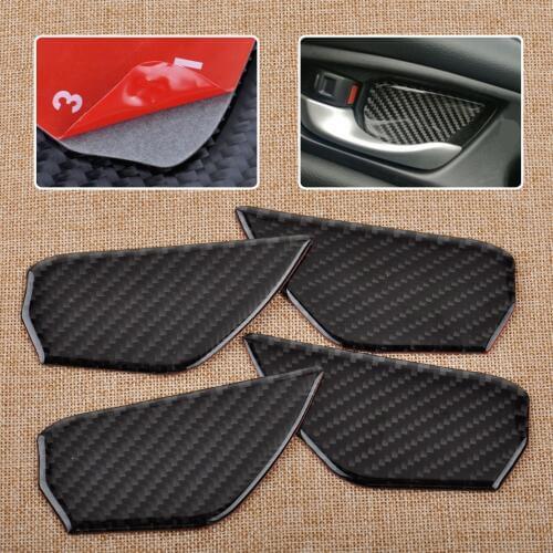 CITALL 4pcs car-styling Carbon Fiber Interior Door Handle Bowl Cover Trim Decor Fit for Honda Civic 10th 2016