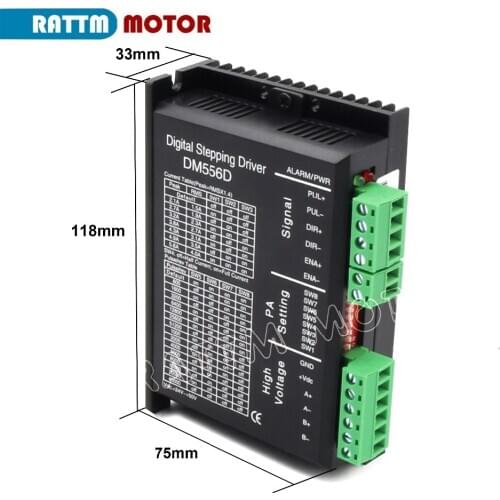 DM556D stepper motor driver 24-50VDC 5.6A 256 microstep High performance digital for NEMA17/23