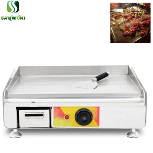 Electric stainless steel beefsteak frying machine teppanyaki machine hot plate pancake maker machine breakfast machine