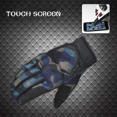GK-194 Summer 3D Mesh Motorcycle Breathable Gloves Motorbike Riding Racing Glove Blue Camo Knight Men Moto Sports Guantes