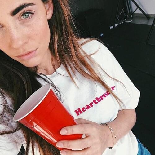 Heart breaker red pocket Print Women Tshirts Cotton Casual Funny t Shirt For Lady Top Tee Hipster Drop Ship NA-632