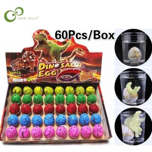 60pcs/box Magic Water Hatching Inflation Growing Dinosaur Eggs Toy For Kids Gift Child Educational Novelty Gag Toys GYH