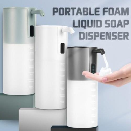 Infrared Automatic Soap Dispenser Portable Liquid Soap Dispensers White Foaming Soaps Pump Bottle For Kitchen Bathroom Toilet