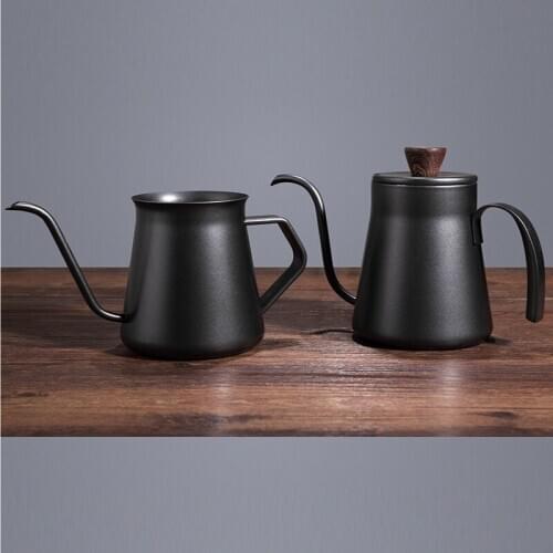 Drip Kettle 400ml Coffee Tea Pot Non-stick Coating Food Grade Stainless Steel Gooseneck Drip Kettle Swan Neck Thin Mouth