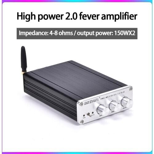 KYYSLB PA-03 300W 4-8 Ohm High Power 2.0 Channel Fever Amplifier Home Car Stereo Class D Digital Bluetooth 5.0 Small Amplifier