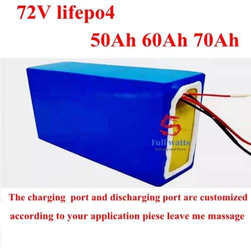 LiFePO4 72v 50ah 60ah 70ah lithium iron phosphate Battery Pack Golf cart off-grid power EV solar energy forklift + 8A charger