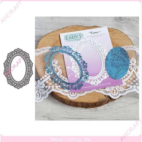 Oval Lace Frame Metal Cutting Dies for DIY Scrapbooking Photo Album Decorative Embossing Paper Card Crafts Die 2021