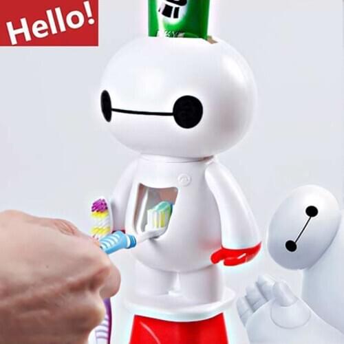 Cartoon Toothbrush holder Automatic toothpaste dispenser with Magnetic suspension wash dust Tumbler Set Free Shipping