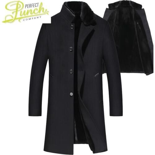 100% Wool Jacket Men Mink Winter Coat for Mens Clothes 2021 Real Fur Parka Abrigo Hombre 7721 YY907