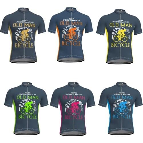 6 Style Mens Short Sleeve Cycling Jersey Cycling Clothes Old Men Bicycle Summer Blue Cycling Top Bike Top MTB Road Wear