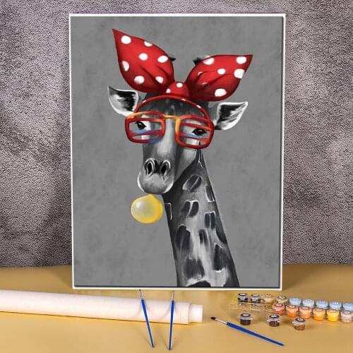 Animal Giraffe Coloring By Numbers Painting Kit Oil Paints 50*70 Paiting By Numbers Home Decor For Adults For Handicraft