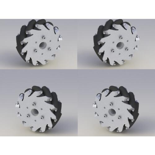 A set of 127mm Aluminum Mecanum Wheels Set Basic ( 2 Left, 2 Right) 14198