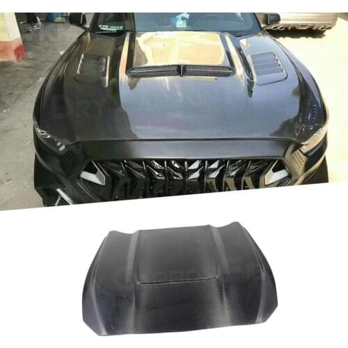 For Ford Mustang Coupe Convertible 2 Door 2015-2017 Carbon Fiber Front Hood Covers Bumper Engine Bonnet Decoration Trims