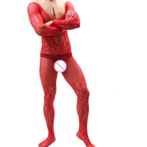 New Arrive Gentleman Sleepwear Professional Mens Underwear Creative Male Bodysuit Men Fashion Jumpsuit Sexy Lingerie Red Black