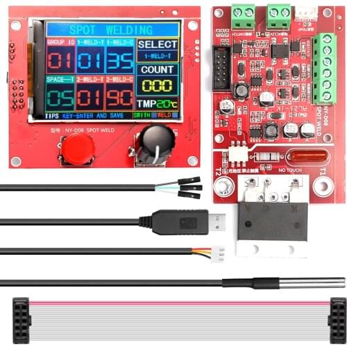 NY-D08 Spot Welding Machine Controller Pneumatic Color LCD Display Multi-point Personalization with Temperature Sensor
