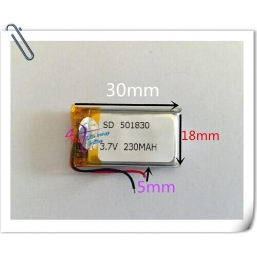 Wholesale 10 pcs 3.7V 230mAh 501830 Lithium Polymer Li-Po Rechargeable Battery For Mp3 MP4 MP5 GPS PSP Pocket E-books bluetooth