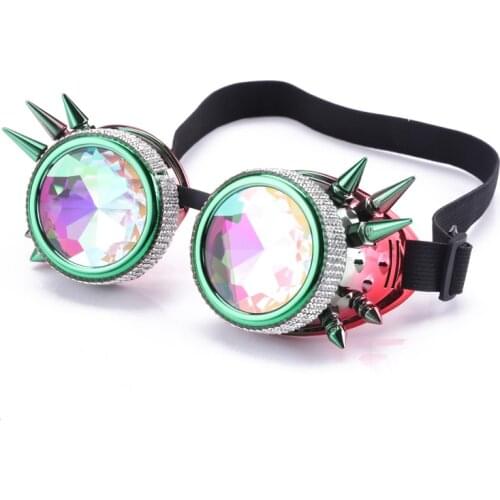 Halloween Glasses Dazzling Colorful Spikes Goggles Steampunk Gothic Crystal Goggle Cosplay Accessories Masquerade Party