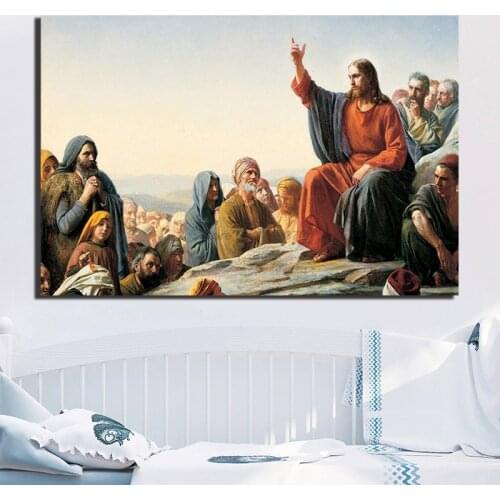 Jesus Ascended To Heaven Poster Mount of Olives Modern Art Paintings On Canvas Decorative Wall Pictures Home Decoration