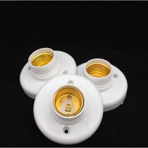 10Pcs E27 Screw Plastic Lamp Base Light Bulb Pendant Lamp Holder Screw Cap Socket Round Fixing Bases for Bulb Lamps Adapter
