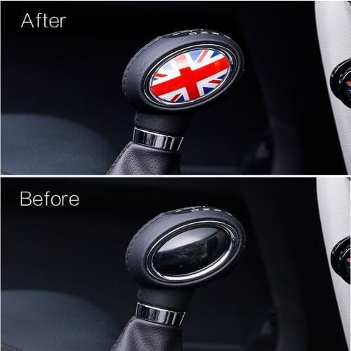 Fit for MINI Cooper 2PCS Gear Shift Knob Trim Covers Panel Cover PC Stickers Decals For F54 F55 F56 F60 Countryman Clubman
