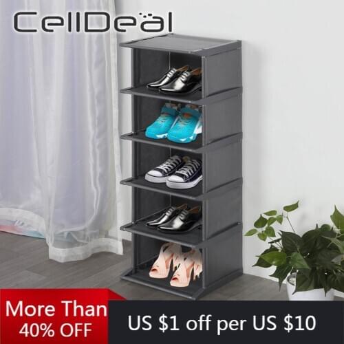 CellDeal 4/6/8 Layer Useful Shoe Rack DIY Easy Assembly Shoes Storage Cabinet Dustproof Moistureproof Shoe Shelf Large Capacity