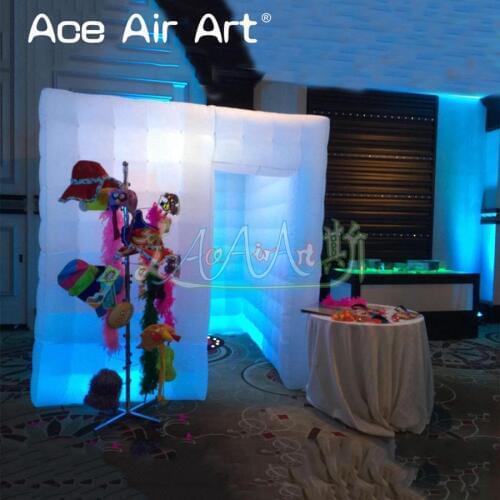 Portable oxford latest design inflatable photo booth backdrop,photo booth props with full white and curtain for party