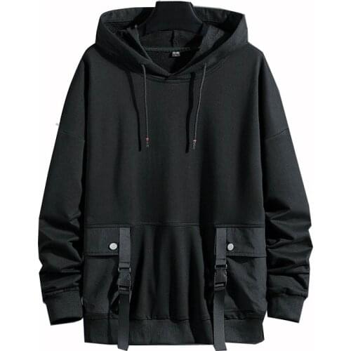 Pullover Hoodies Men/Women Casual Hooded Black Ribbons Nice Autumn Streetwear Sweatshirts Hip Hop Harajuku Male Tops