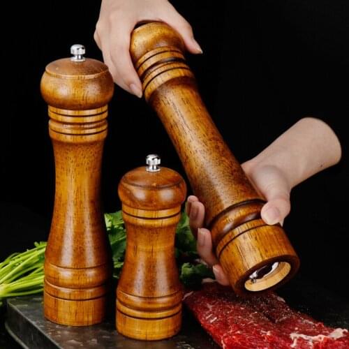 Western restaurant pepper grinder manual grinding pepper sesame sea salt pepper now grinding black pepper grinder wood spice jar