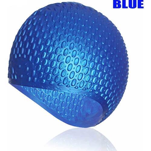 DEEPGEAR waterdrops anti slip silicone swimming cap Solid color adult youth swimming hat waterproof long hair protect swim hat
