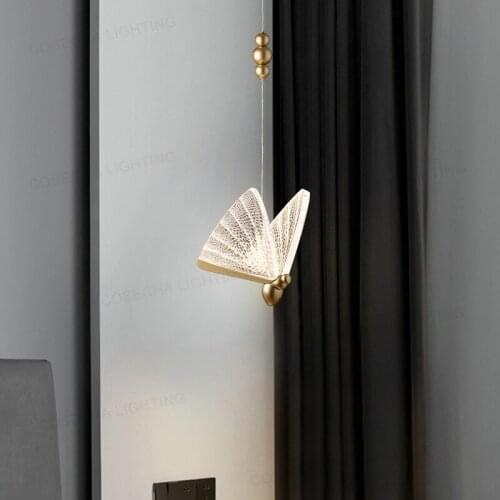 Nordic ins net red bedroom bedside chandelier butterfly restaurant lighting modern