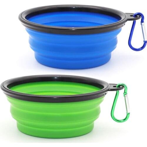 CenKinfo Collapsible Dog Bowl Dog Water Bowls for Cats Dogs Portable Pet Feeding Dish for Walking Traveling with Carabiners