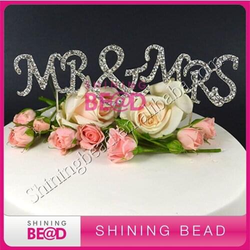 Mr&Mrs clear rhinestone cake topper,free shipping,Mr&Mrs rhinestone cake topper for wedding party