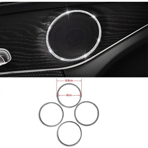 For Mercedes Benz C W205 C180 C200 C220 Inner Door Speaker Audio Ring Cover Sound Frame Refit Crystal Diamond Decal Ring Trim