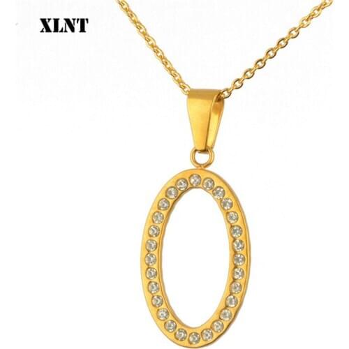 XLNT New Retro Antique Gold Ellipse Long Pendant Necklace Sweater Chain For Women Girl Fashion Jewelry Gift Wholesale