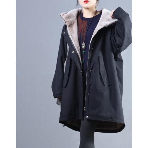 2020 Winter Coat Female New Korean Clothes Thick Cotton Padded Jacket Womens Mid-Length Plus Fleece Hooded Overcoat Parkas y474