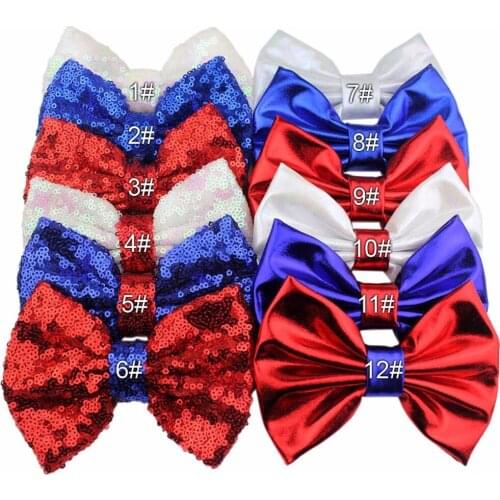 10pcs / lot ,shiny Glitter Sequin bow Hair Band headwear Hair accessories headwear for July , 14th