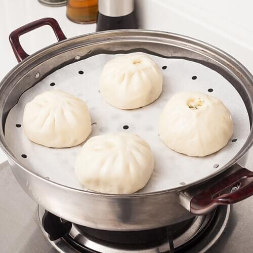 100pcs Air Fryer Round Baking Paper 100% Food Grade Square Baking Tools Silicone Oil Paper Bun Cake Paper Saucer Non-stick Mat