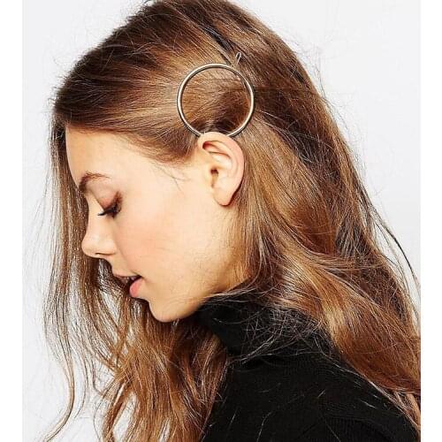 12pcs/lot selling head ornaments Geometric circular hairpin frog metal hair accessories wholesale