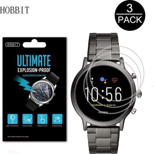3PACK For Fossil Mens Gen 5 Carlyle Smartwatch Anti-Scratch LCD Protection Film Smart watch HD Explosion-Proof Screen Protector