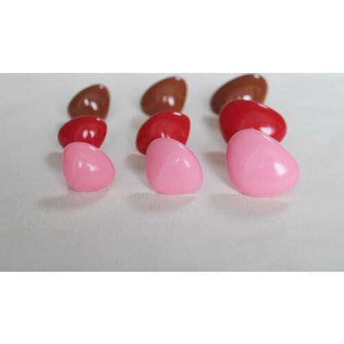 30pcs/lot 26mm 29mm 35mm red/brown/pink Triangle plastic safety toy noses & soft washer for diy doll--color option