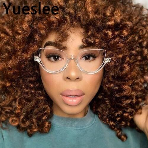 45159 Plastic Half Frame Anti Blue Light Cat Eye Glasses Frame Men Women Optical Fashion Computer Eyeglasses