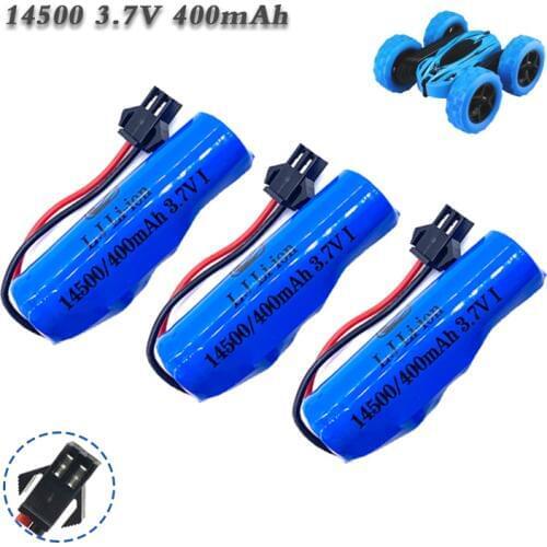 Lipo Battery 3.7v 400mah with Charger for JJRC C2 D828 Stunt Car Airsoft Gun RC Car Parts SM Plug 14500 Toys Accessories