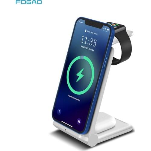 4 in 1 Qi Wireless Charger for iPhone 12 11 XS XR X for Apple Watch 6 5 4 3 AirPods Pro 15W Fast Wireless Charging Dock Station