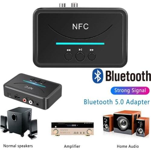 Wireless NFC Bluetooth 5.0 Receiver 3.5mm AUX HiFi Stereo Audio Adapter Dongle For Car Speaker Wireless Adapter Audio Receiver