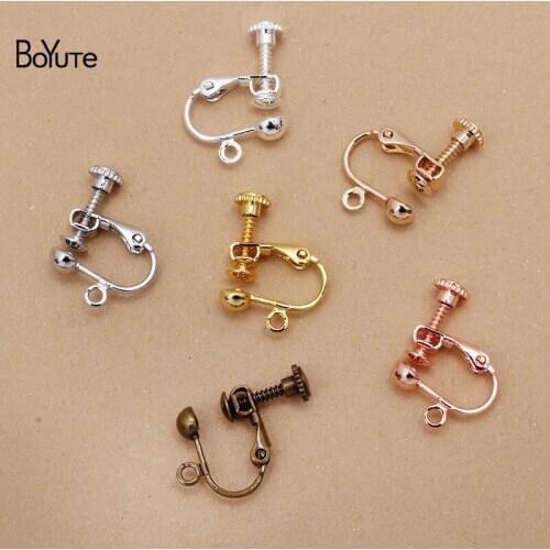 BoYuTe (50 Pieces/Lot) 13*19MM U Shape Metal Brass No Pierced Ear Clip Materials Diy Handmade Earrings Jewelry Accessories