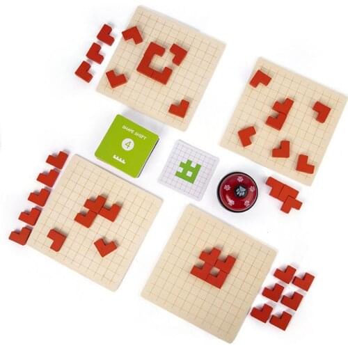 Shape Shift Brain Training Wooden Board Education Toys Logical Thinking Puzzles Multiplayer Mind Agility Game Interactive Toy